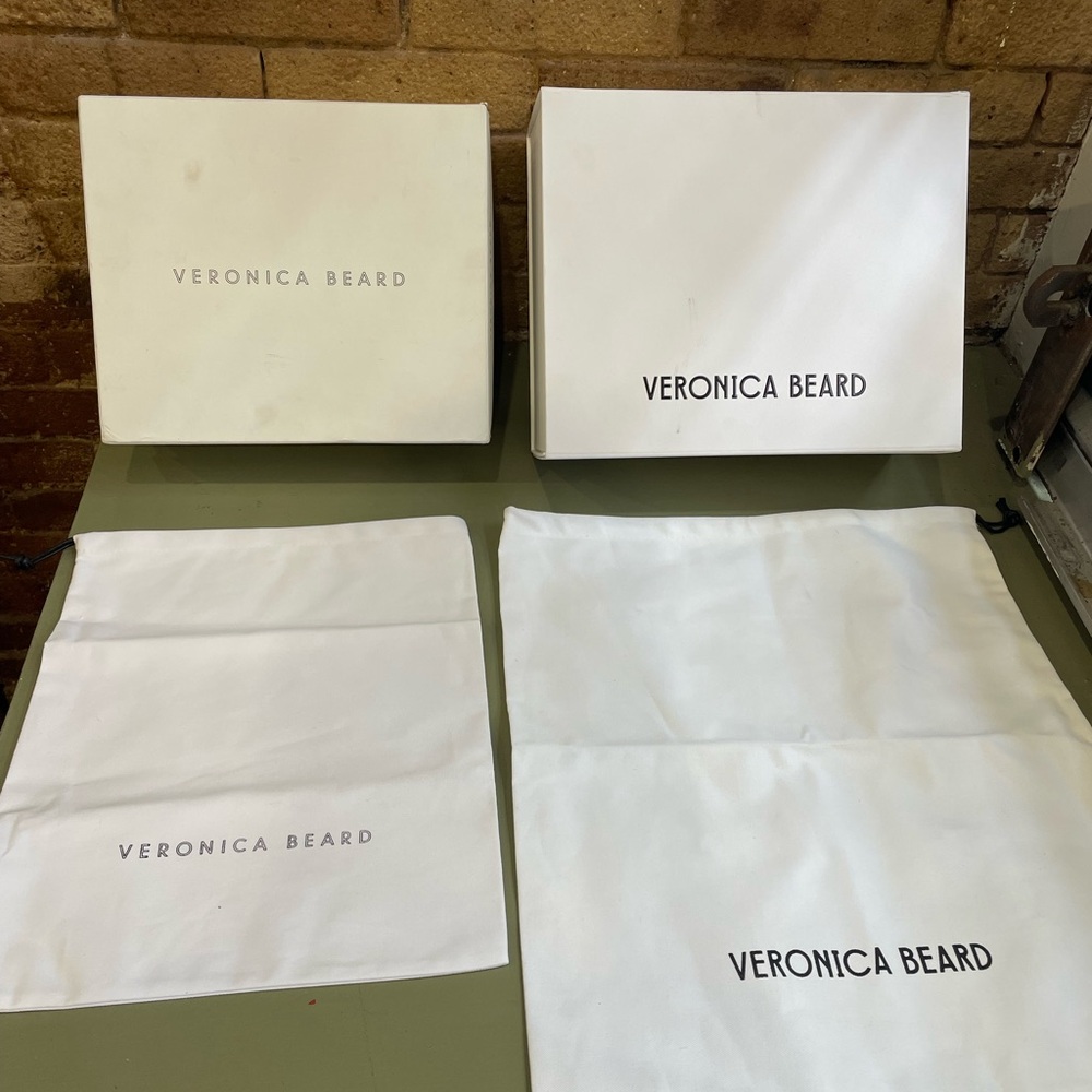 2 Veronica Beard dust bags with shoe boxes